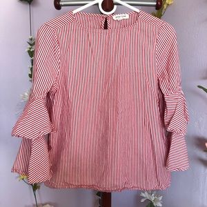 Beachlunchlounge red and white striped blouse